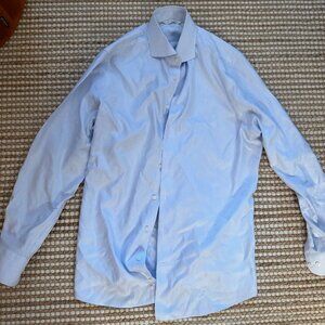 Suitsupply Light Blue Striped Oxford Extra Slim Fit Shirt - 16 1/2